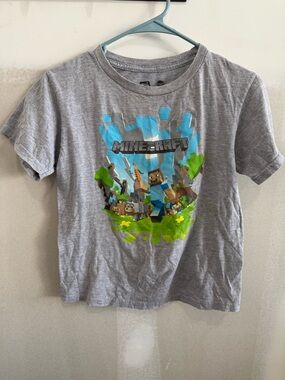 Minecraft Boys' Gray Graphic Tee - Short Sleeve
